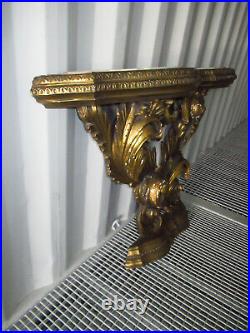 Ancienne Console En Bois Doré Sculpté De Style Louis XIV Baroque
