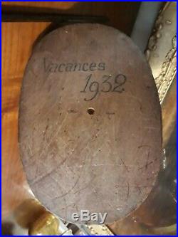 Ancienne STATUES marine bretonne signé M. FOUILLEN bois sculpté de 1932