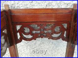 Ancienne Sellette chinoise antique stand Chinese bois sculpté carved wood hard