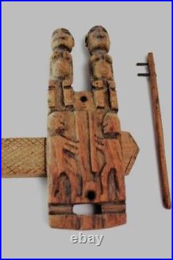 Ancienne Serrure Dogon en bois sculpté /old mali lock in carved wood
