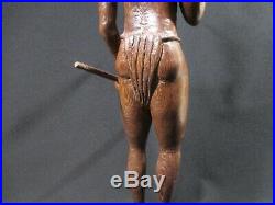 Ancienne Statue En Bois Sculpte Chasseur Guerrier Art Africain