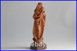Ancienne Vierge à l'enfant en bois sculpté (65126)