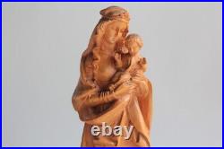 Ancienne Vierge à l'enfant en bois sculpté (65126)