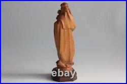 Ancienne Vierge à l'enfant en bois sculpté (65126)