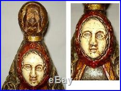 Ancienne Vierge à l'enfant sculpté polychrome espagnole catalan