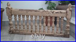 Ancienne clôture sculptée en bois antique peinte à la main balustrade pièce