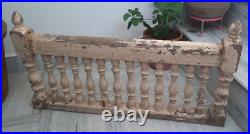 Ancienne clôture sculptée en bois antique peinte à la main balustrade pièce
