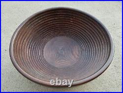 Ancienne coupe bois sculpté cercles concentrique carved wood dish