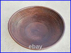 Ancienne coupe bois sculpté cercles concentrique carved wood dish