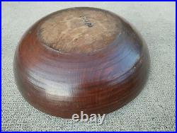 Ancienne coupe bois sculpté cercles concentrique carved wood dish