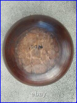 Ancienne coupe bois sculpté cercles concentrique carved wood dish