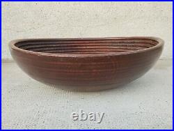 Ancienne coupe bois sculpté cercles concentrique carved wood dish