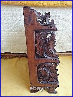Ancienne étagère sculptée en bois dentelé-XIX ème-art populaire-carved wood