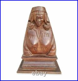 Ancienne figurine / statue de dame en bois sculpté à la main tribal en paliss