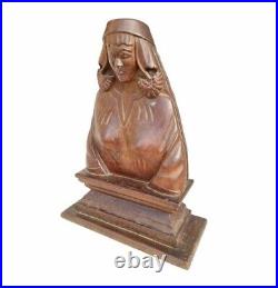 Ancienne figurine / statue de dame en bois sculpté à la main tribal en paliss