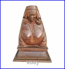 Ancienne figurine / statue de dame en bois sculpté à la main tribal en paliss