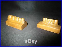 Ancienne matrice de dentiste dents en bois sculpté XIX ème