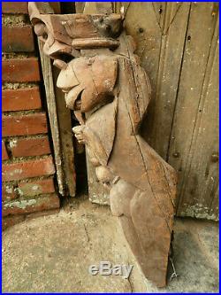 Ancienne paire de corbeaux sculpté en bois / Inde