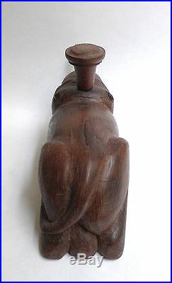 Ancienne rape à coco en bois sculpté ZOOMORPHE Thailande vers 1900