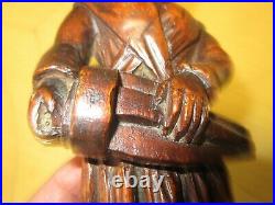 Ancienne sculpture statuette bois sculpté 19e, Femme, Art Populaire