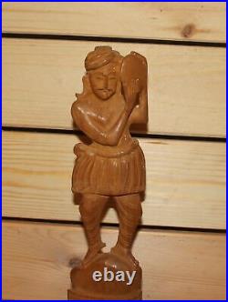 Ancienne statuette asiatique en bois sculpté à la main