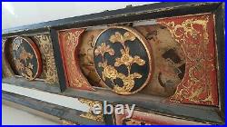 Ancienne tête de lit chinois en bois sculpté Meuble Asie