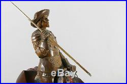 Anciennes Statuettes En Bois Sculpte Don Quichotte Et Sancho Panca Cheval Ne