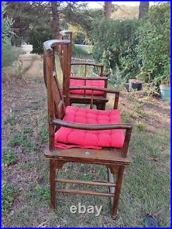 Anciens fauteuils chinois bois sculpté début XX