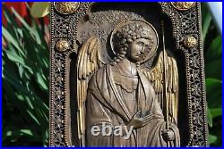 Archange Michael Sculpté En Bois Icône Chrétienne Religieuse Murale Ouvre