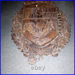 Armorial Ville de Nancy ancien bois sculpté NON INULTUS PREMOR Heraldique