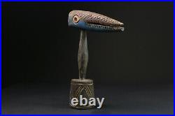 Art tribal africain en bois sculpté ancien reine bambara sculpté main Mali-G2371