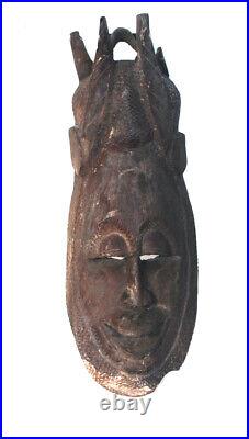 Arts Africain Ancien Masque Grande Taille En Bois Sculpte Tribal