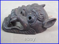 BEAU MASQUE en bois sculpté, ancien. Asie