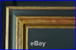 Beau cadre ancien Bois doré large moulure profil inversé Cassetta Tableau frame