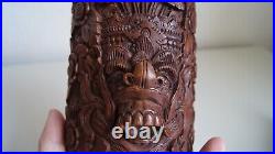 Belle ancienne paire de serre livre en bois sculpté bali statue karang boma sae