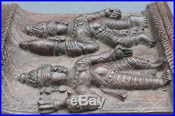 Bois de char processionnel ancien Inde XIXe art ethnique bois sculpté