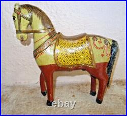 Bois sculpté! Cheval peint horse carved wood Ancien chineese asia indiaiznik