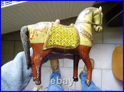 Bois sculpté! Cheval peint horse carved wood Ancien chineese asia indiaiznik