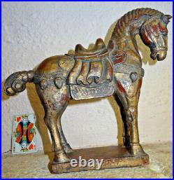 Bois sculpté! Cheval tanghorse carved wood Ancien chine chineese asia indochin