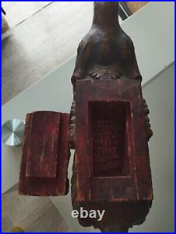 Boîte Indienne Nandi Vibhuti Le Taureau Sacré Hindou En Bois Sculpté Main Ancien