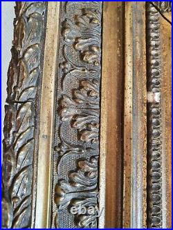 CADRE ANCIEN en BOIS XIXème 38/30/6cm, richement décoré d'ornements Feuillure