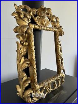 Cadre Ancien/cadre Doré/old Frame Antique/18eme Italie/boisSculpté Or/54x43cm