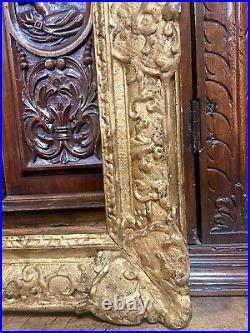 Cadre ancien Louis XIV (fin XVIIE) en bois sculpté et doré (d'origine)