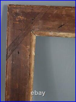 Cadre ancien à clés bois sculpté stuqué dorure d'origine feuillure 36x28 cm SB1