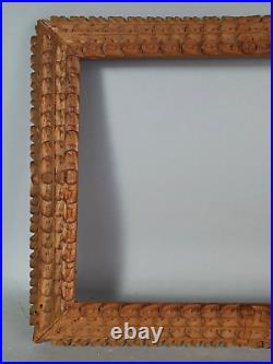Cadre ancien bois sculpté 51x40 feuillure 40x30 cm bois, verre possible SB138