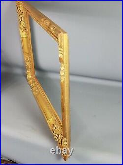 Cadre ancien bois sculpté doré style Louis XV, 62x51, feuillure 50x39,5 cm SB127
