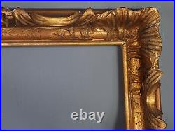 Cadre ancien bois sculpté dorure feuille d'or 58,5x50 feuillure 46,3x38,5 cm SB