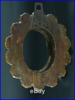 Cadre ancien en bois doré Ovale Italie 18 ème Tableau relique Cornice frame