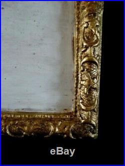 Cadre encadrement ancien sculpté en bois, doré à la feuille XVIII siècle Régence