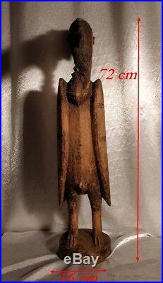 Calao Senoufo Ancien 75 cm Art Premier Africain Statue Africaine Bois Sculpté